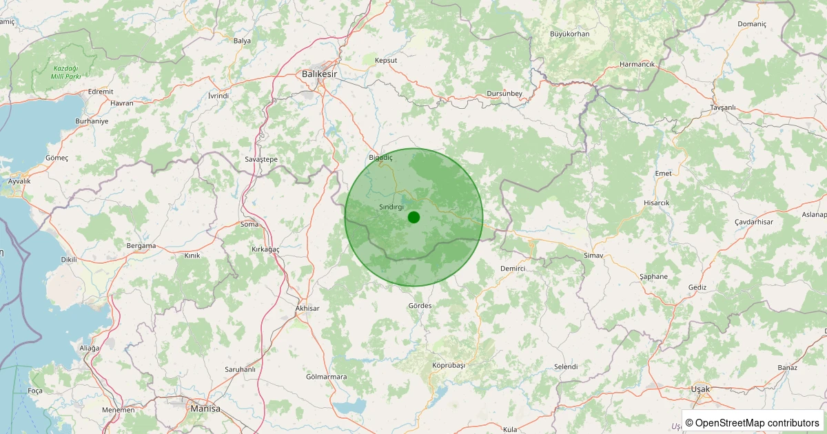 10 Aralık 2025 saat 16:09 - Sındırgı - Emendere - 1.40ml depreminin harita gösterimi