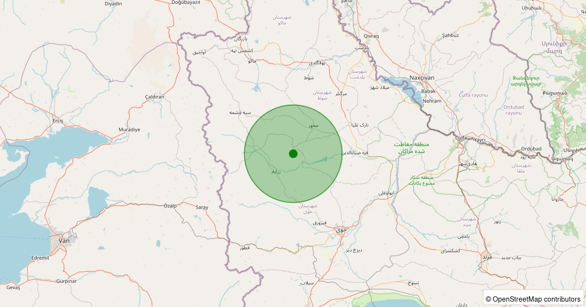 10 Aralık 2025 saat 17:30 - TURKIYE-IRAN - 2.50ml depreminin harita gösterimi