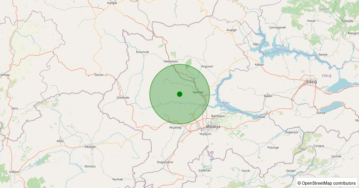 09 Aralık 2025 saat 07:51 - Yazıhan - Böğürtlen - 1.40ml depreminin harita gösterimi