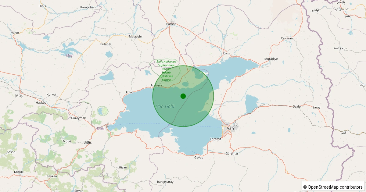 09 Aralık 2025 saat 05:35 - Adilcevaz - 1.70ml depreminin harita gösterimi