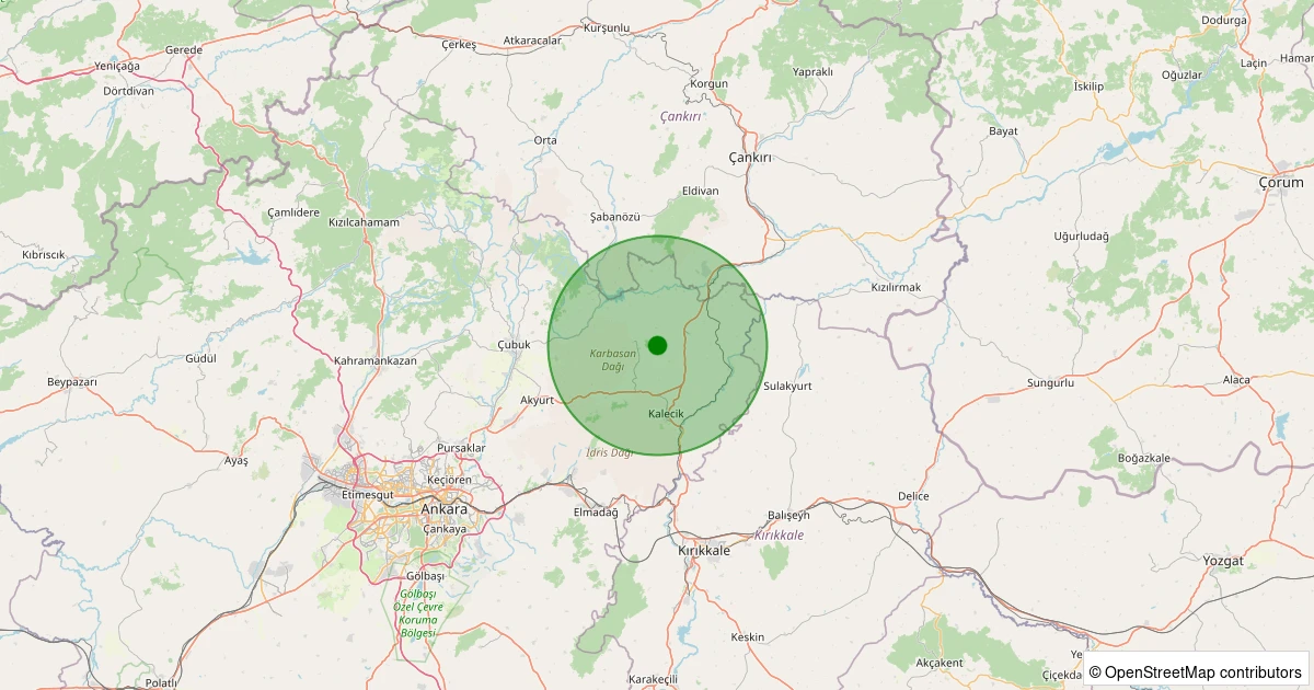 09 Aralık 2025 saat 05:15 - Kalecik - Kılçak - 1.00ml depreminin harita gösterimi
