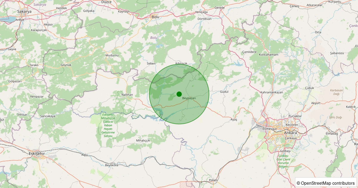 09 Aralık 2025 saat 03:05 - Beypazarı - Çakıloba - 2.50ml depreminin harita gösterimi