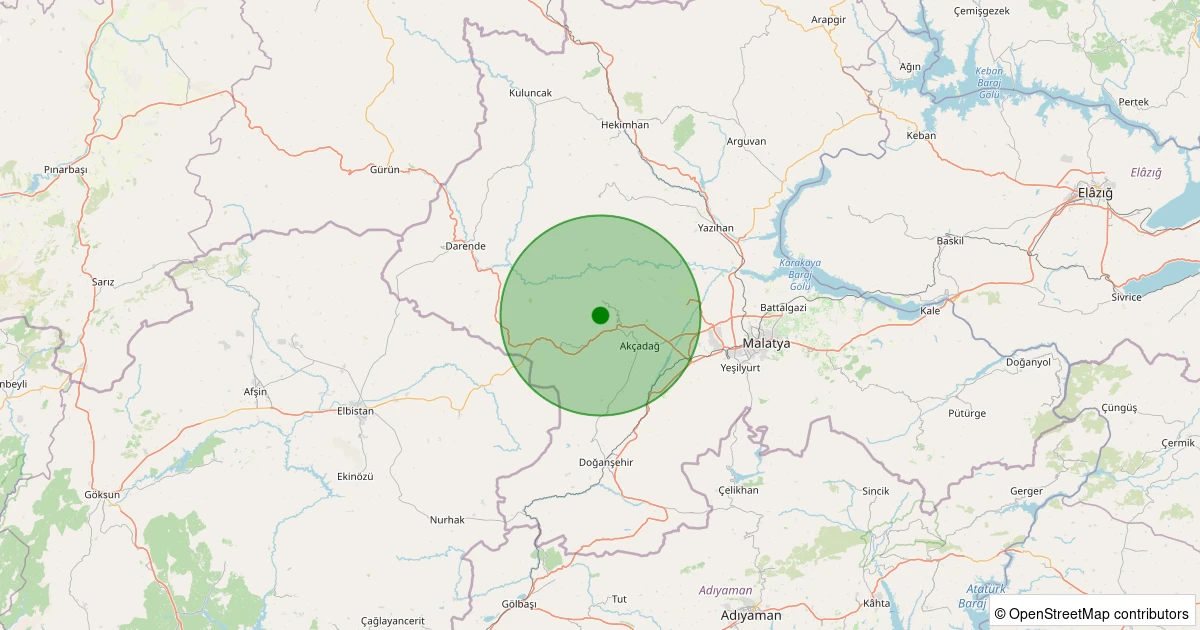 07 Aralık 2025 saat 19:34 - Akçadağ - Sarıhacı - 2.60ml depreminin harita gösterimi