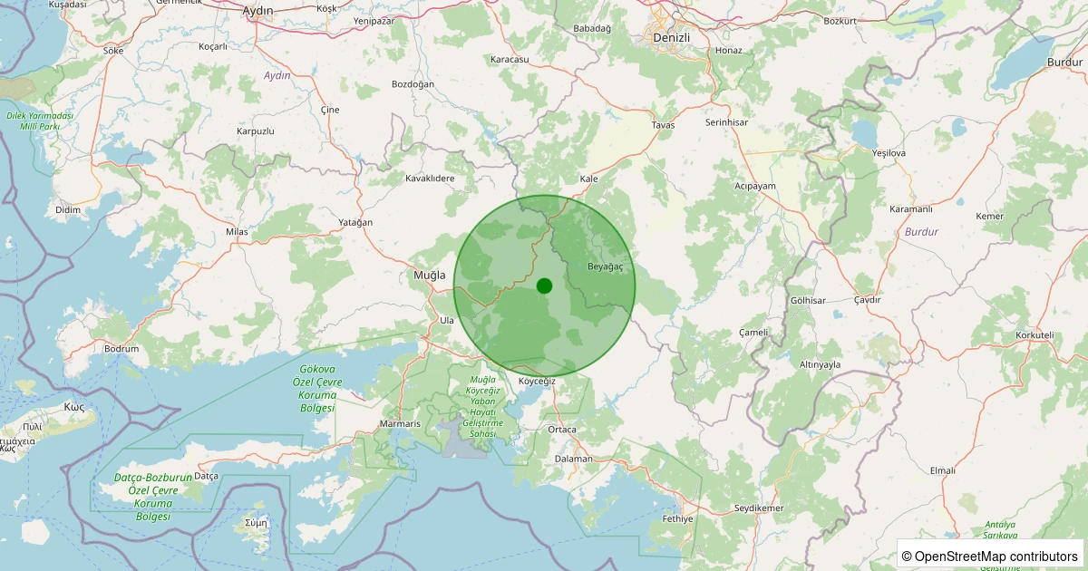 07 Aralık 2025 saat 17:43 - Menteşe - 1.30ml depreminin harita gösterimi