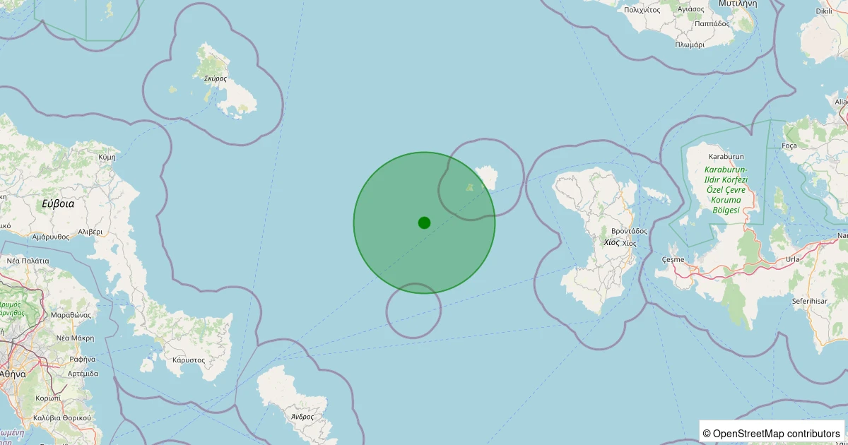 10 Aralık 2025 saat 23:22 - Ege Denizi - [82.05 km] Çeşme (İzmir) - 2.50ML depreminin harita gösterimi