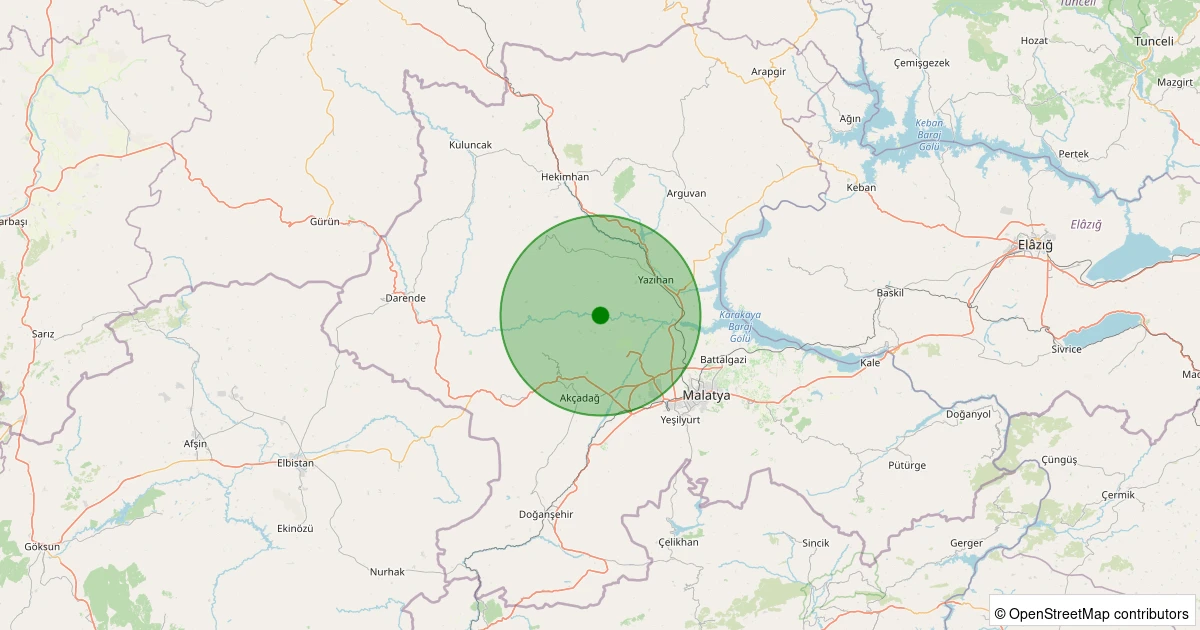 11 Aralık 2025 saat 04:13 - Akçadağ - Ilıcak - 1.40ml depreminin harita gösterimi