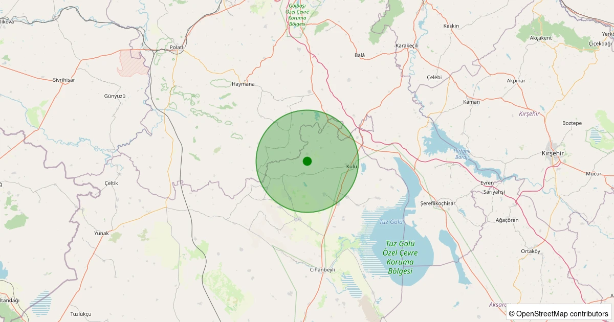 11 Aralık 2025 saat 04:54 - Kulu - Kozanlı/Hürriyet - 1.90ml depreminin harita gösterimi