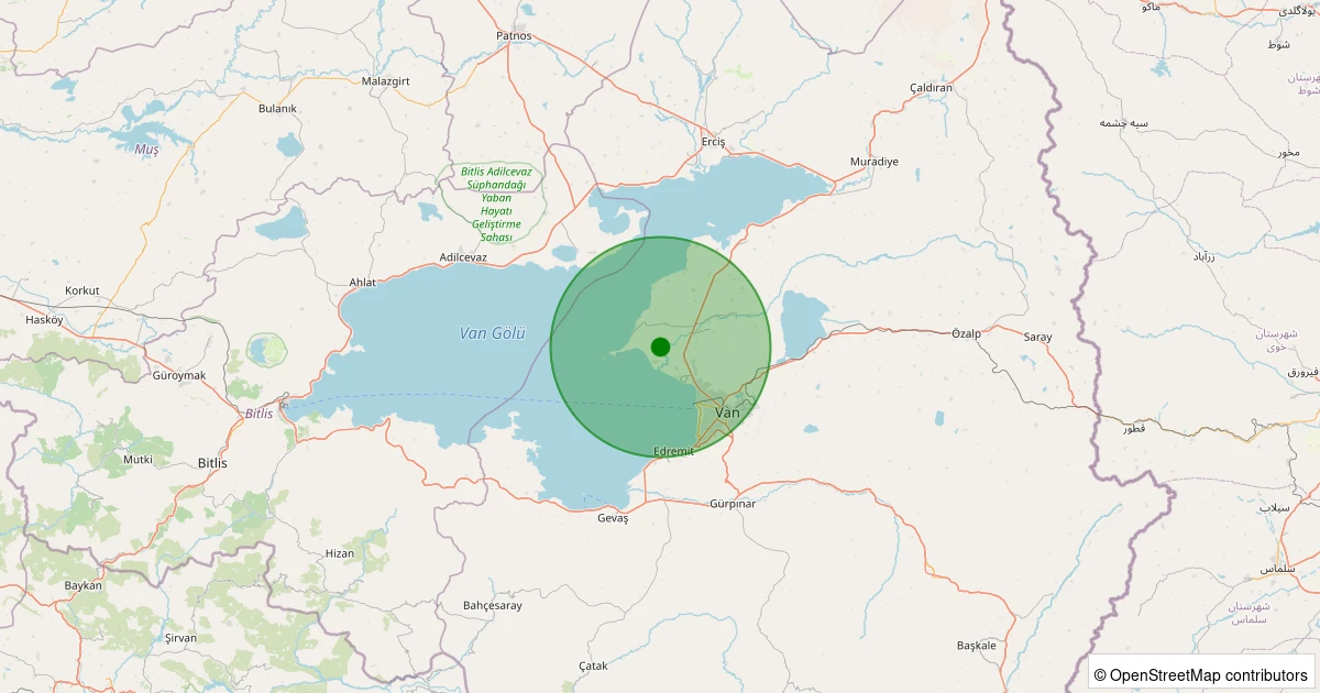 11 Aralık 2025 saat 05:19 - Tuşba - 2.20ML depreminin harita gösterimi