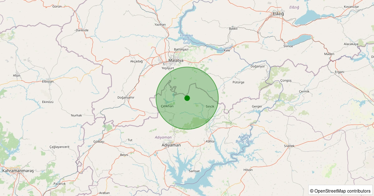 11 Aralık 2025 saat 05:46 - Çelikhan - Karagöl Köyü - 2.50ml depreminin harita gösterimi