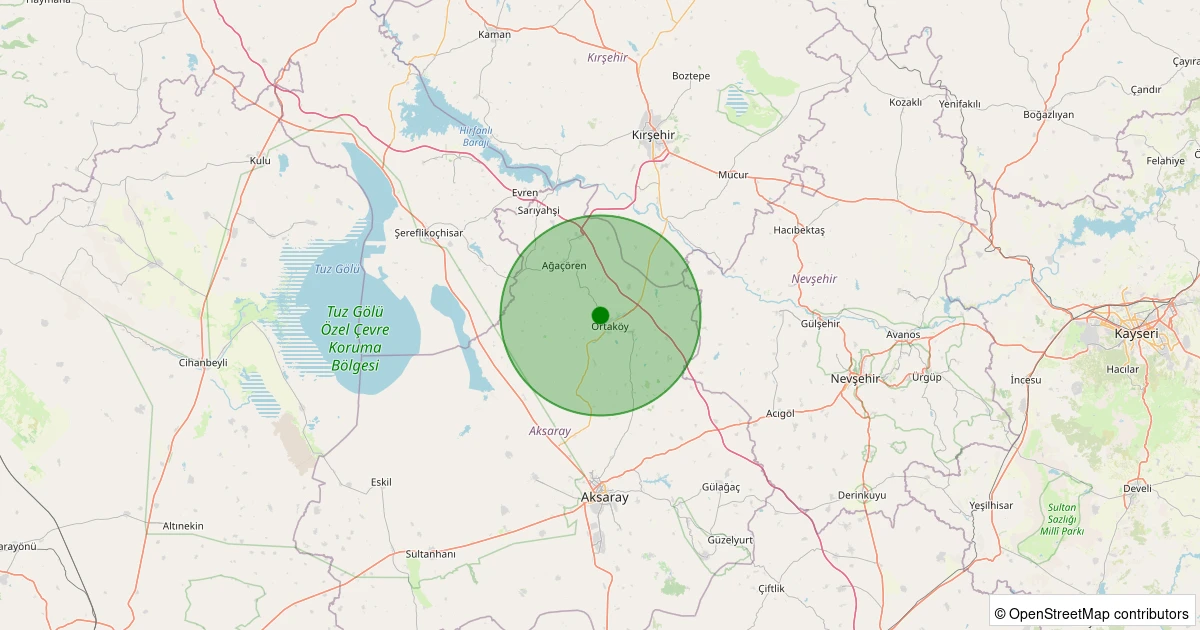 11 Aralık 2025 saat 08:43 - Aksaray - 2.00ml depreminin harita gösterimi