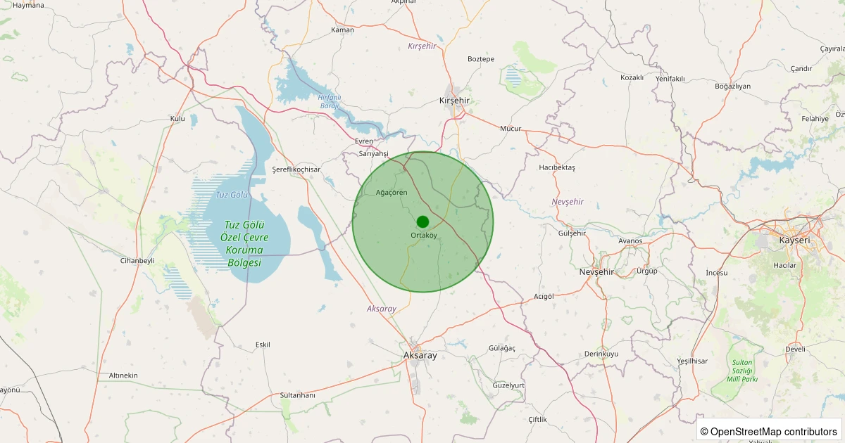 11 Aralık 2025 saat 08:56 - Aksaray - 1.00ml depreminin harita gösterimi