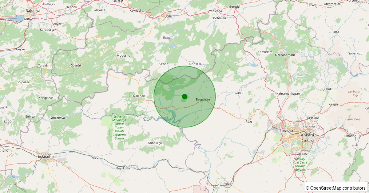 11 Aralık 2025 saat 09:01 - Beypazarı - Hırkatepe - 2.20ML depreminin harita gösterimi