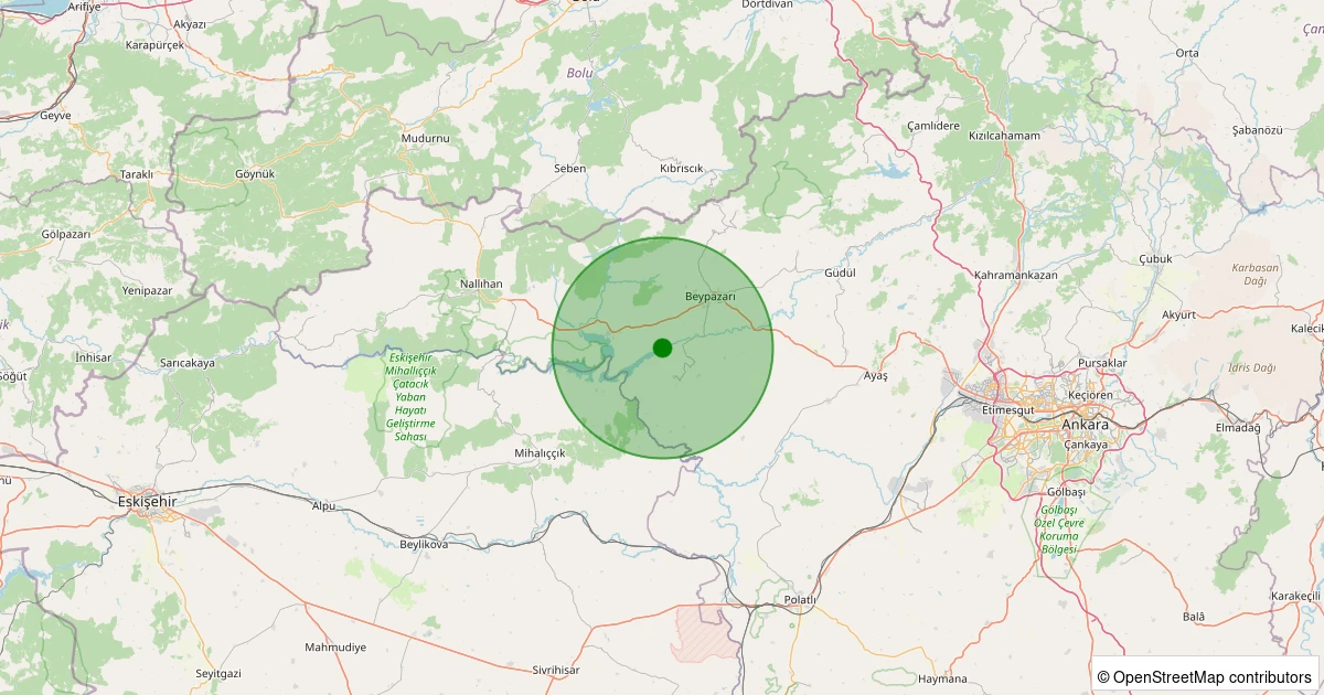 11 Aralık 2025 saat 09:00 - Beypazarı - Köşebükü - 1.40ML depreminin harita gösterimi