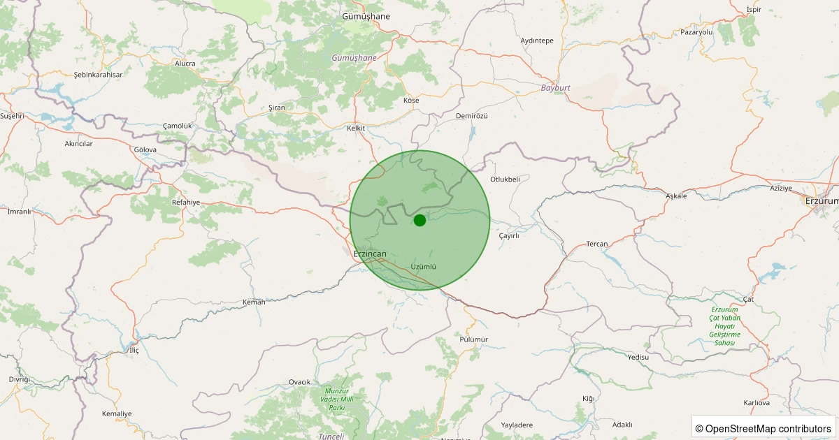 11 Aralık 2025 saat 11:34 - Çayırlı - Turnaçayırı Köyü - 2.70ml depreminin harita gösterimi