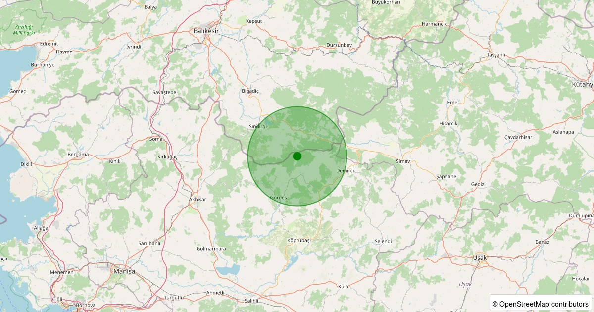 11 Aralık 2025 saat 11:51 - Gördes - Kobaklar - 1.50ml depreminin harita gösterimi