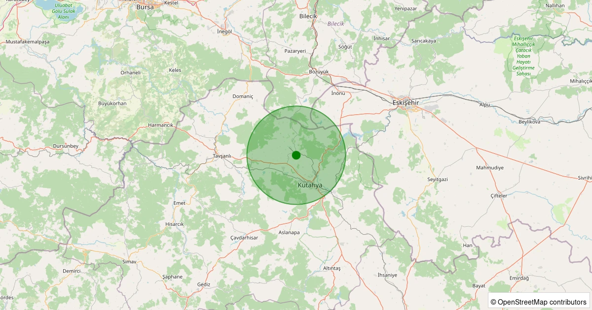 11 Aralık 2025 saat 12:42 - Merkez - Kınık Köyü - 1.00ML depreminin harita gösterimi