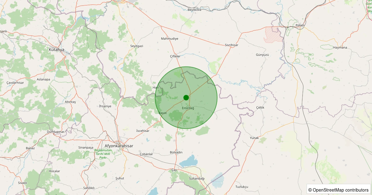 11 Aralık 2025 saat 12:31 - Emirdağ - Alibeyce Köyü - 1.20ML depreminin harita gösterimi