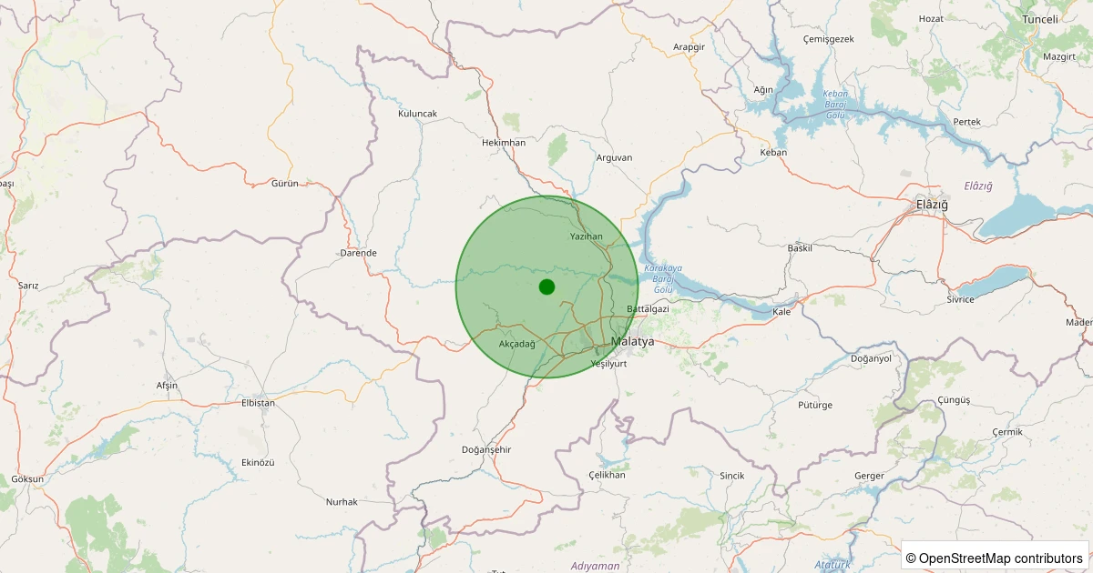 11 Aralık 2025 saat 13:52 - Akçadağ - Şıhlar - 1.60ml depreminin harita gösterimi