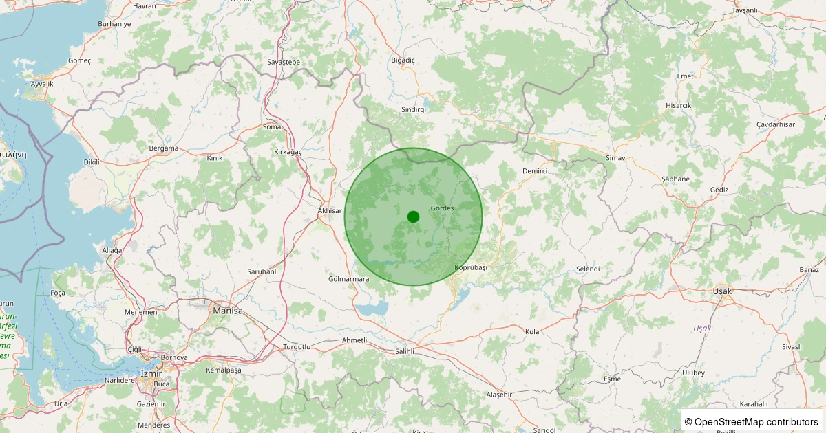 11 Aralık 2025 saat 16:04 - Gördes - Kayacık - 1.30ml depreminin harita gösterimi