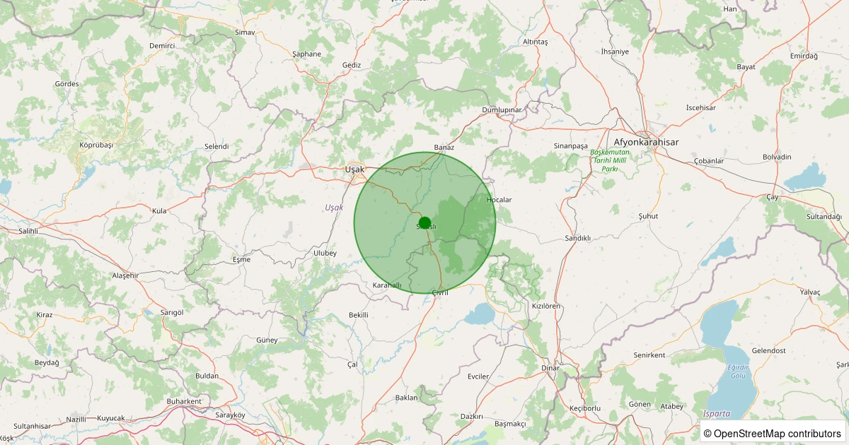 11 Aralık 2025 saat 18:19 - Sivaslı - Atatürk - 0.70ML depreminin harita gösterimi