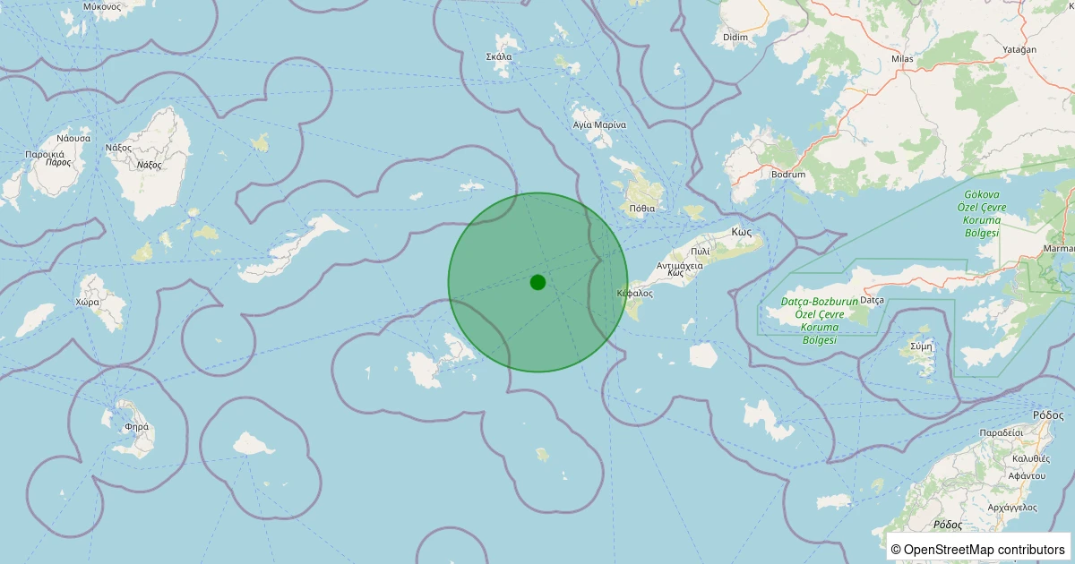 12 Aralık 2025 saat 02:09 - Ege Denizi - [59.55 km] Bodrum (Muğla) - 1.60ML depreminin harita gösterimi
