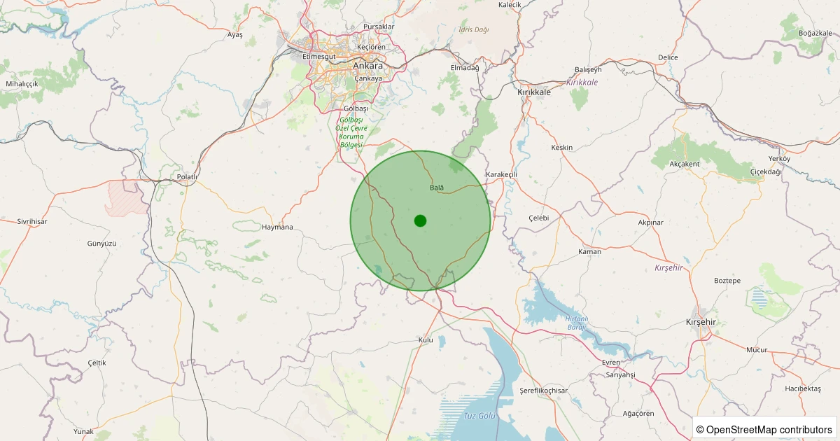 12 Aralık 2025 saat 03:56 - Bala - Afsar - 1.40ml depreminin harita gösterimi