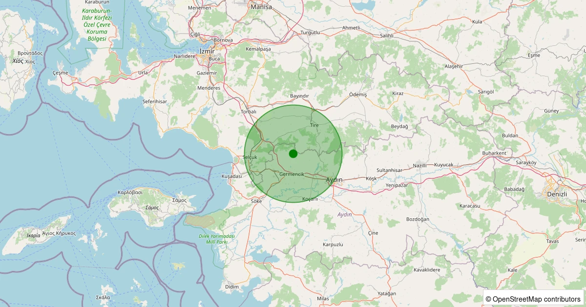 12 Aralık 2025 saat 05:22 - Germencik - Dampınar - 1.50ml depreminin harita gösterimi
