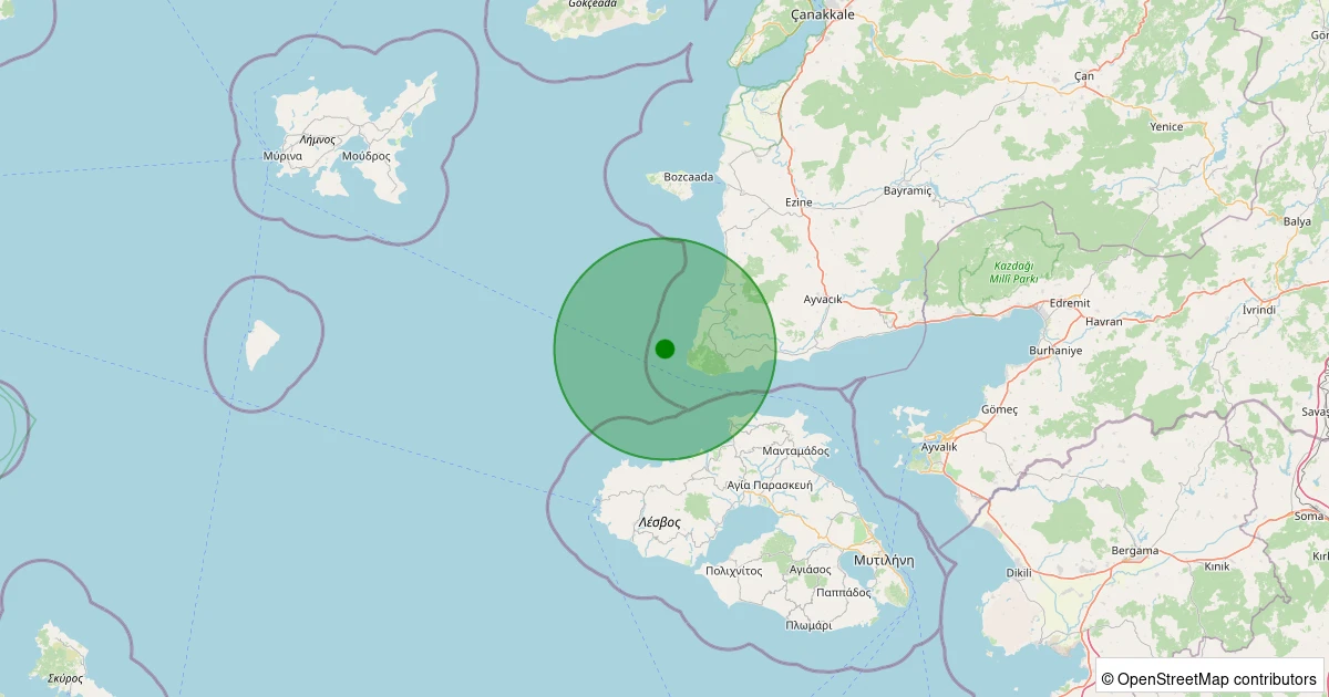 12 Aralık 2025 saat 06:26 - BABAKALE-AYVACIK - 1.60ml depreminin harita gösterimi