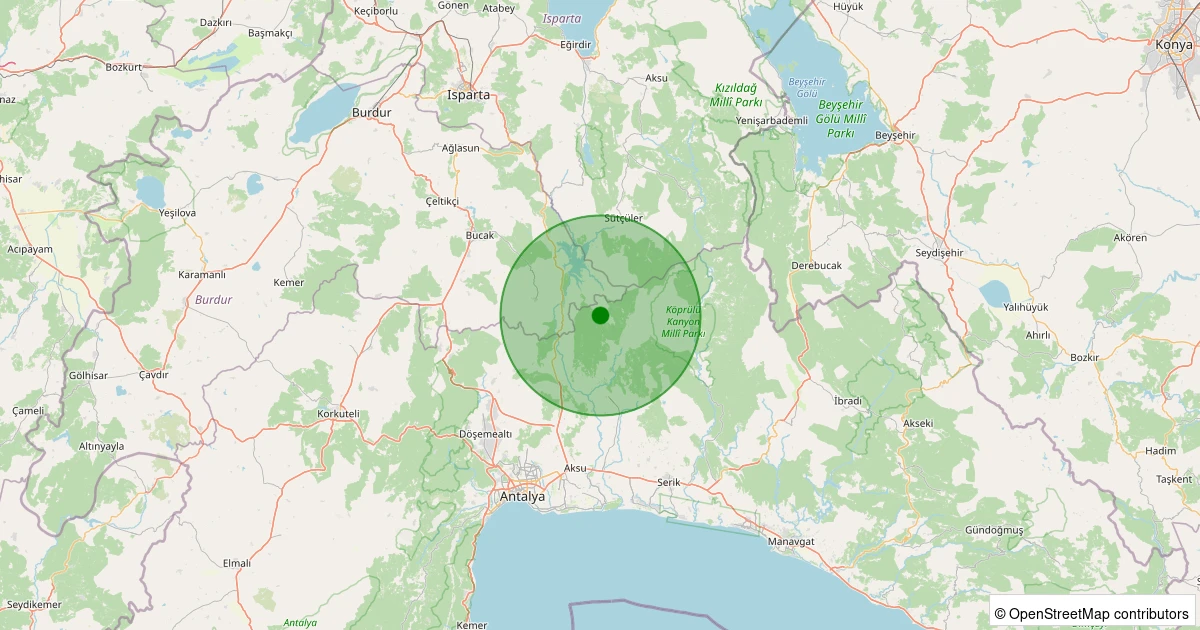 12 Aralık 2025 saat 07:54 - Serik - Bozdoğan - 2.40ml depreminin harita gösterimi