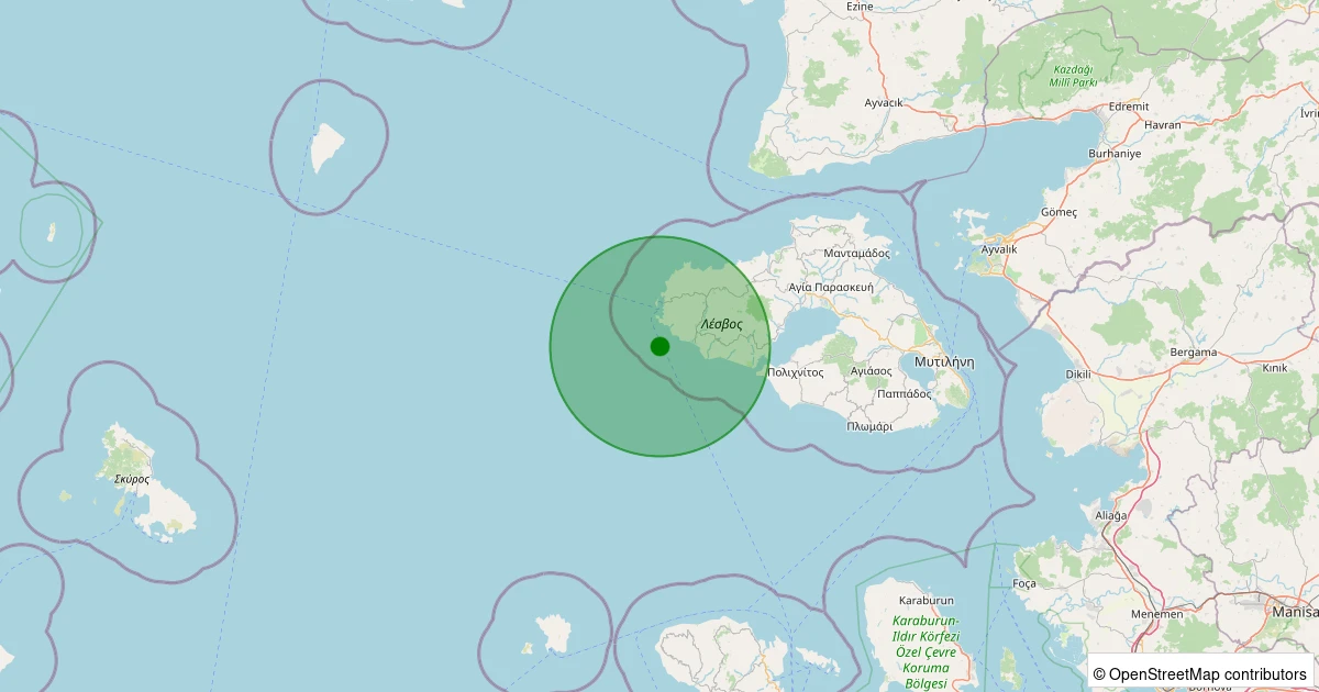 12 Aralık 2025 saat 08:59 - EGE - 1.70ml depreminin harita gösterimi