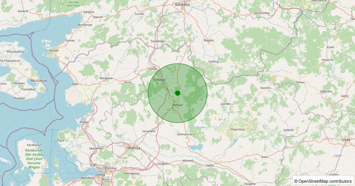 12 Aralık 2025 saat 10:00 - Akhisar - Gökçeahmet Köyü - 1.70ml depreminin harita gösterimi