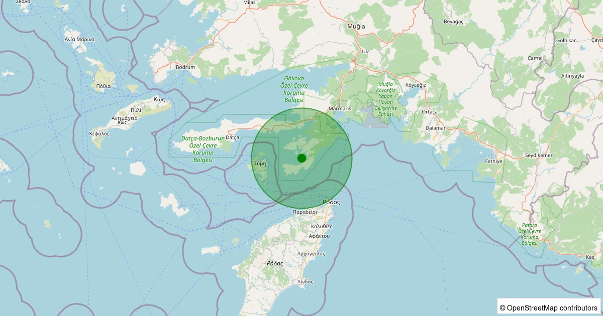 12 Aralık 2025 saat 12:57 - TASLICA-MARMARIS - 1.50ml depreminin harita gösterimi