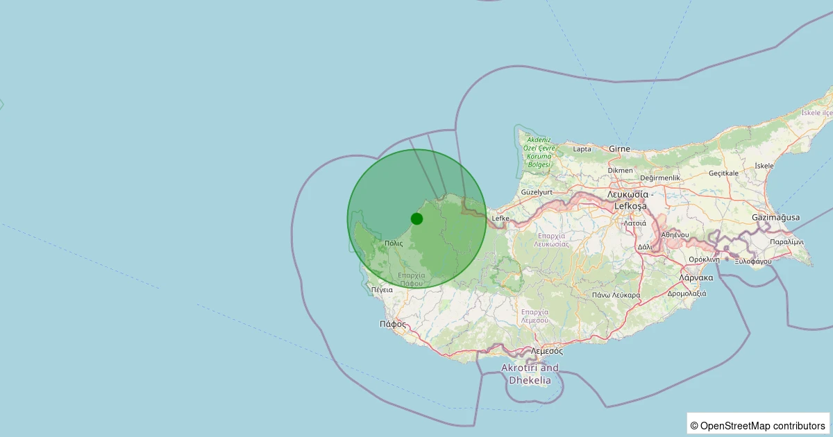 12 Aralık 2025 saat 16:04 - KIBRIS - 2.70ml depreminin harita gösterimi