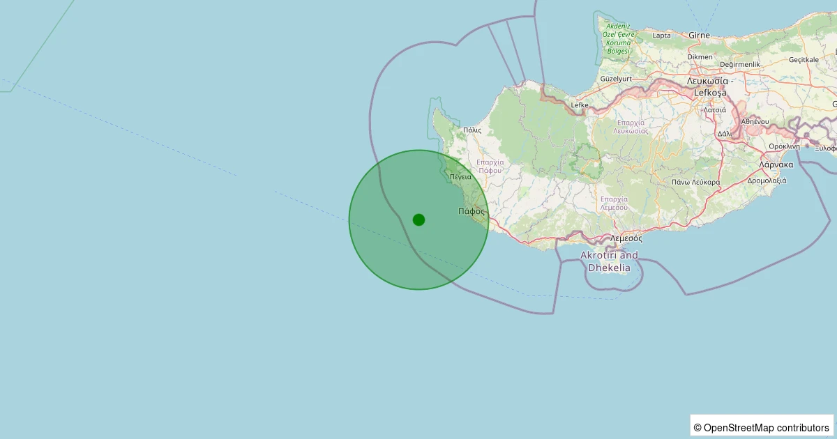 12 Aralık 2025 saat 16:03 - Akdeniz - 2.40ML depreminin harita gösterimi