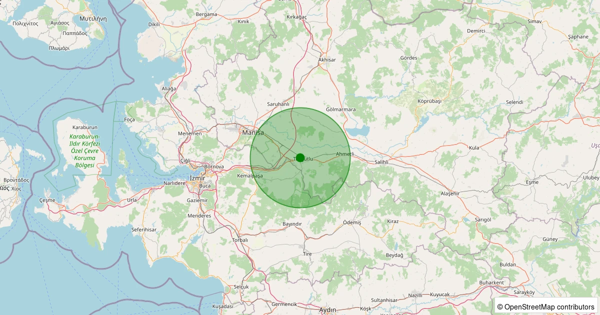 12 Aralık 2025 saat 17:03 - Turgutlu - 9.Mıntıka - 1.30ml depreminin harita gösterimi