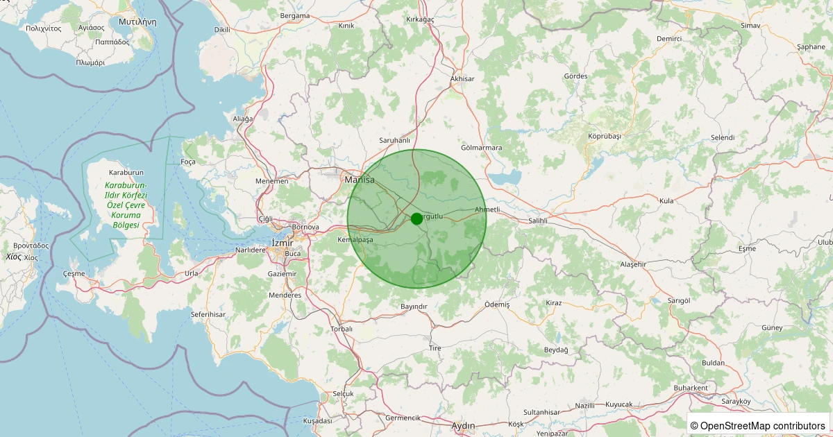 12 Aralık 2025 saat 17:10 - Turgutlu - Çepnidere - 1.30ml depreminin harita gösterimi