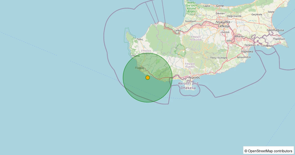 12 Aralık 2025 saat 20:20 - AKDENIZ - 4.20ml depreminin harita gösterimi