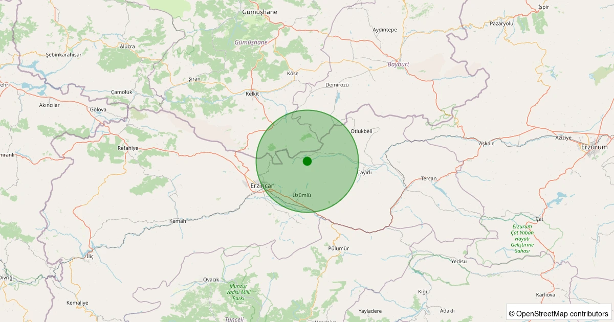 13 Aralık 2025 saat 02:08 - Çayırlı - Turnaçayırı Köyü - 1.60ml depreminin harita gösterimi