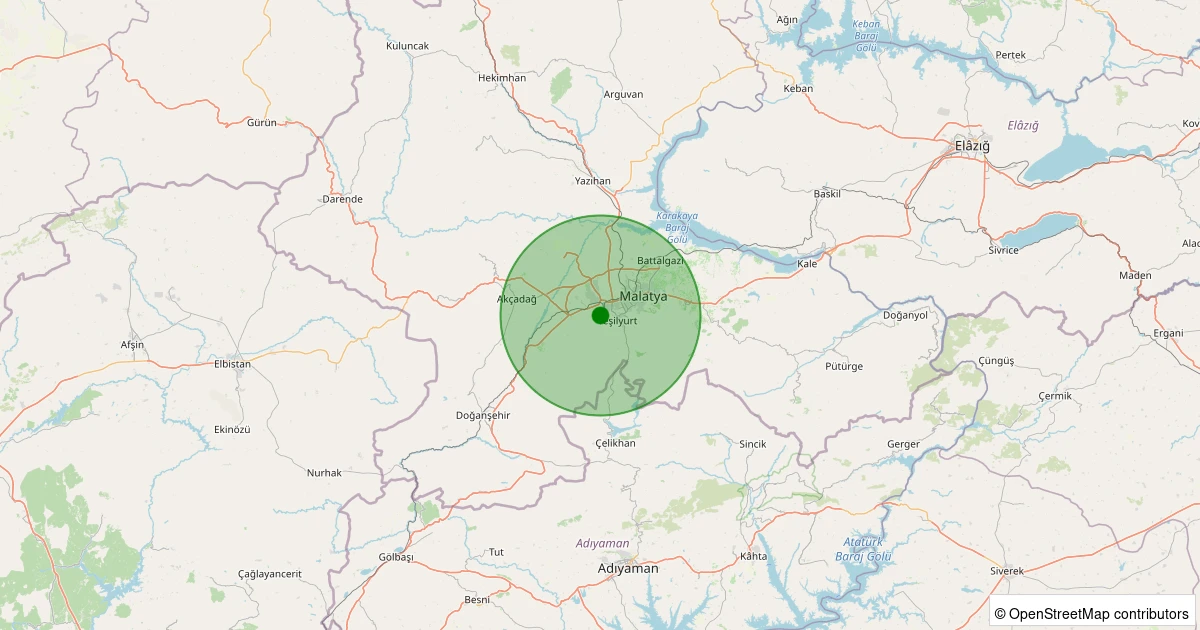 13 Aralık 2025 saat 02:18 - Yeşilyurt - İkizce - 1.40ml depreminin harita gösterimi