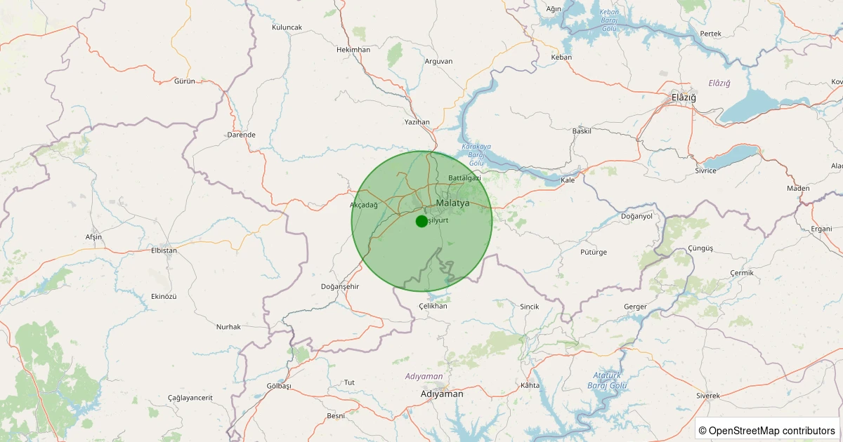 13 Aralık 2025 saat 02:18 - Yeşilyurt - İkizce - 1.40ml depreminin harita gösterimi