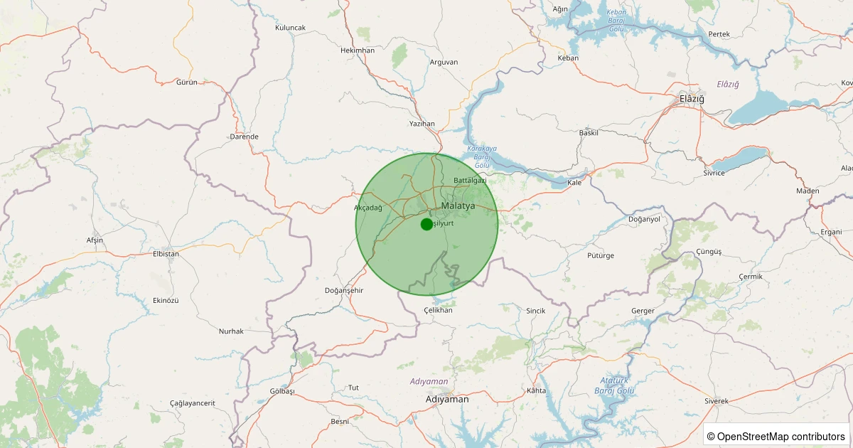 13 Aralık 2025 saat 02:18 - Yeşilyurt - İkizce - 1.50ML depreminin harita gösterimi