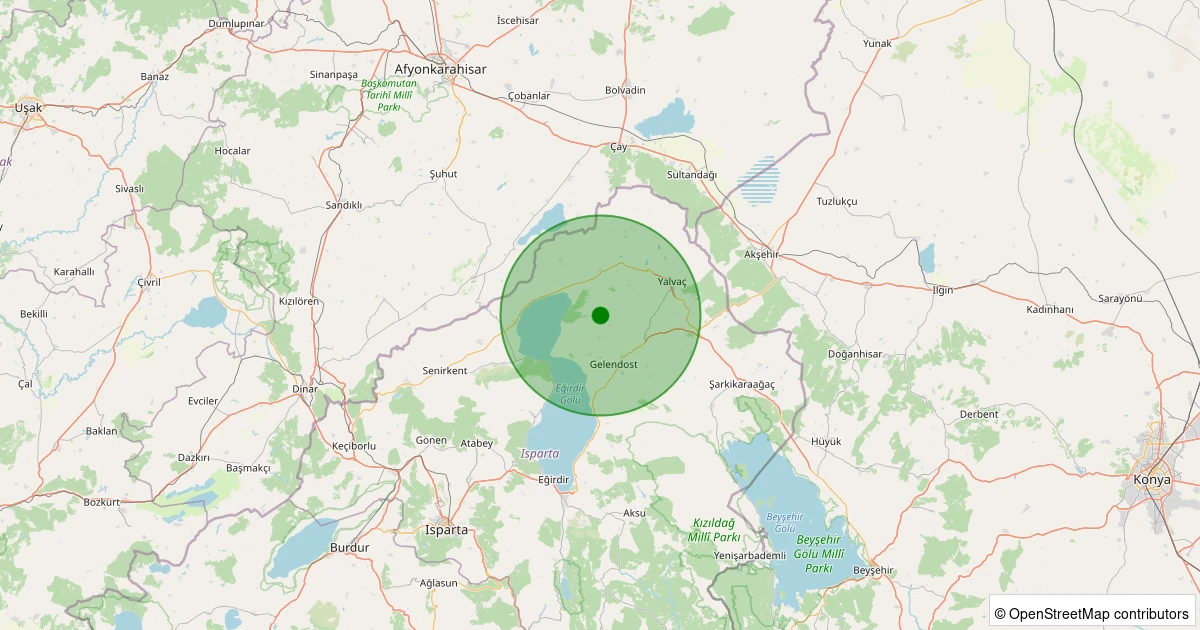 13 Aralık 2025 saat 03:05 - Yalvaç - Tokmacık Köyü - 1.10ML depreminin harita gösterimi