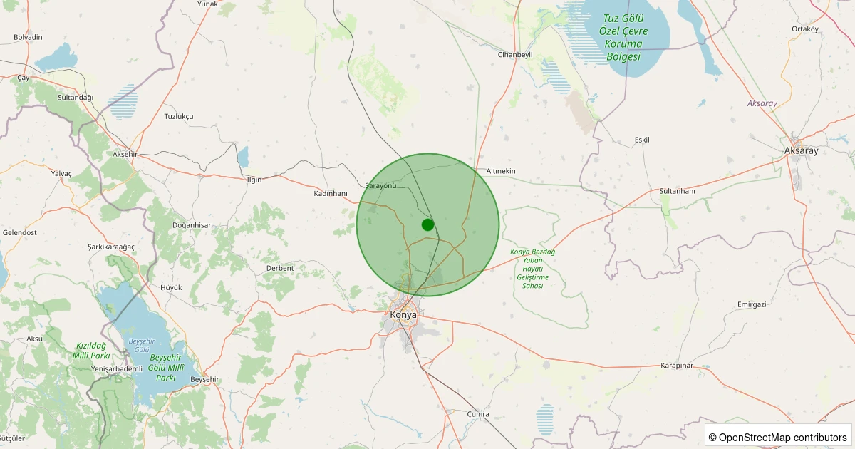 13 Aralık 2025 saat 09:19 - Selçuklu - Güvenç Köyü - 1.40ml depreminin harita gösterimi
