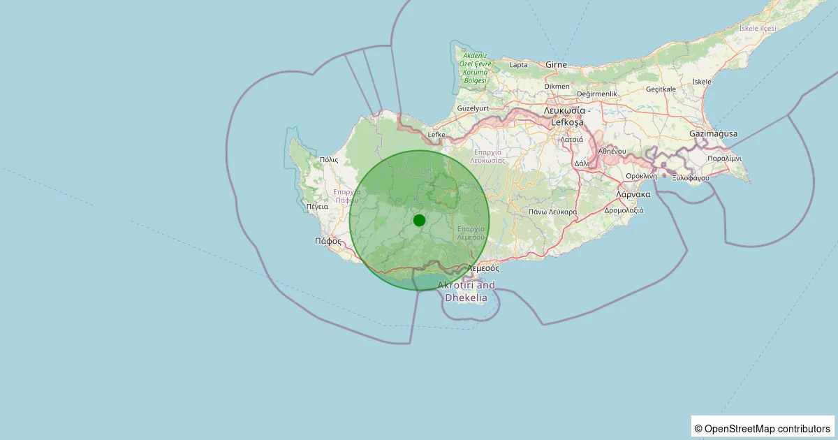13 Aralık 2025 saat 06:22 - KIBRIS - 1.20ml depreminin harita gösterimi