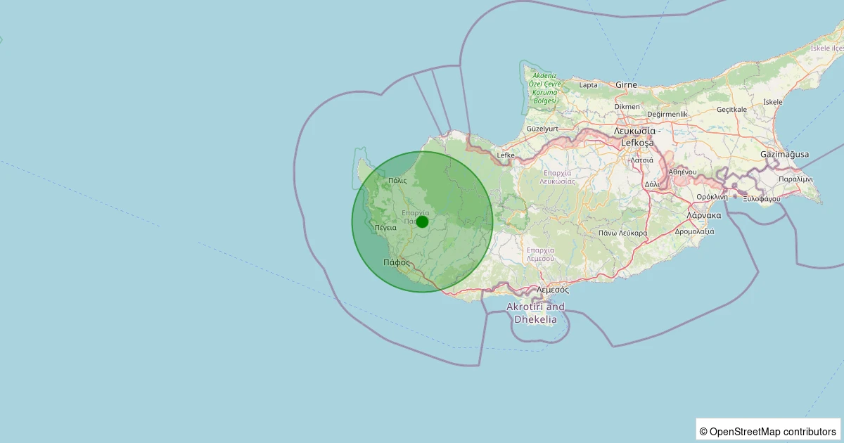 12 Aralık 2025 saat 22:35 - KIBRIS - 2.00ml depreminin harita gösterimi