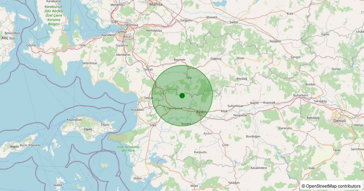 12 Aralık 2025 saat 18:20 - Germencik - Meşeli - 1.20ml depreminin harita gösterimi