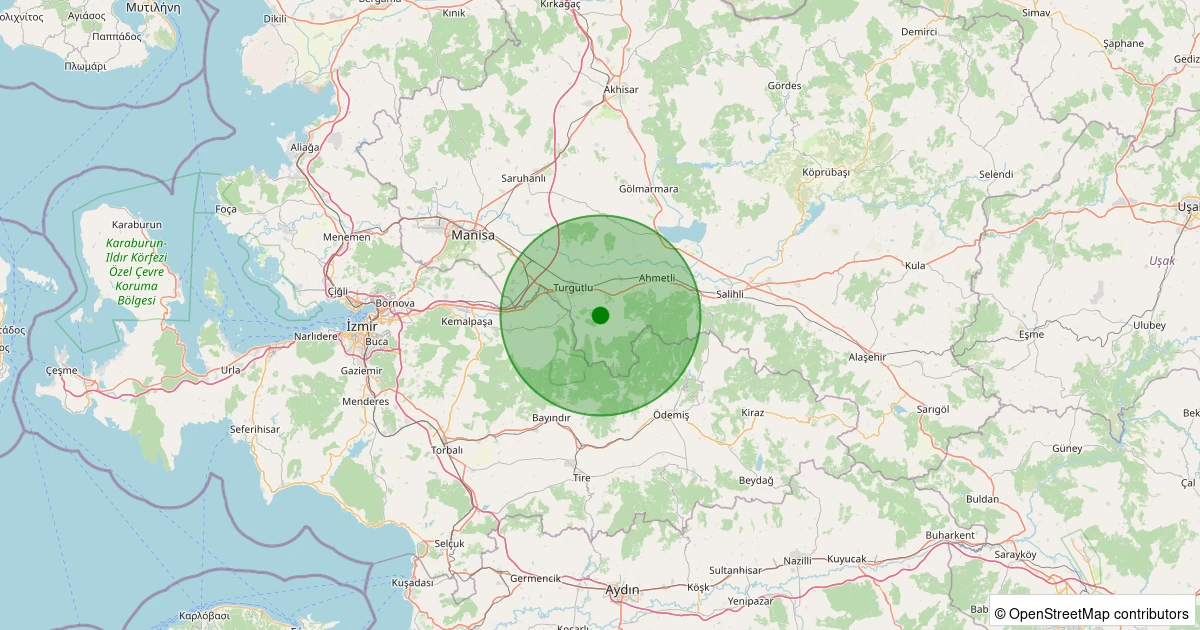 12 Aralık 2025 saat 17:10 - Turgutlu - Kurudere - 1.70ml depreminin harita gösterimi