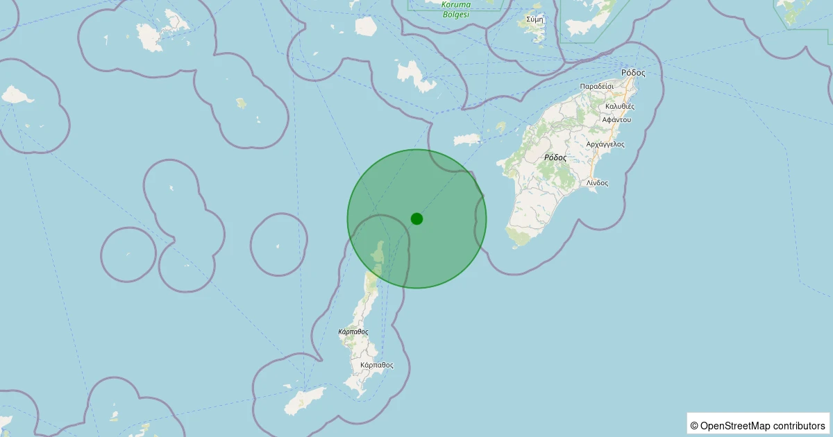 11 Aralık 2025 saat 19:25 - EGE - 3.30ml depreminin harita gösterimi