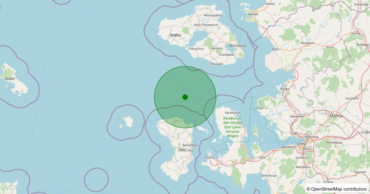 11 Aralık 2025 saat 17:41 - EGE - 2.80ml depreminin harita gösterimi