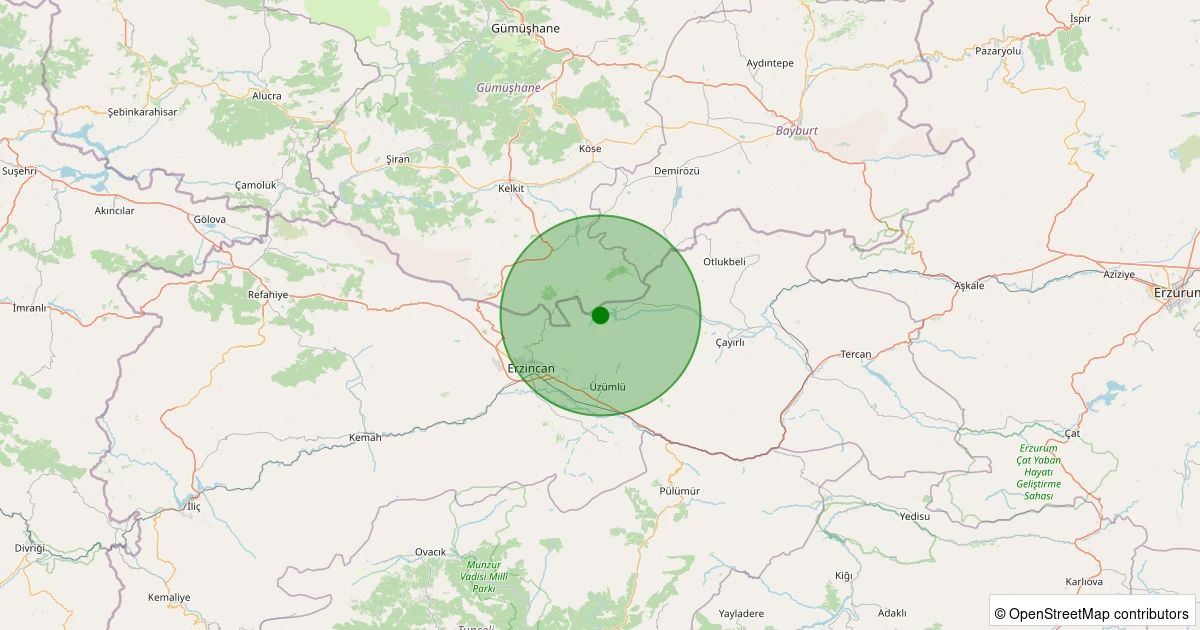 11 Aralık 2025 saat 11:34 - Çayırlı - Karataş Köyü - 2.70ml depreminin harita gösterimi